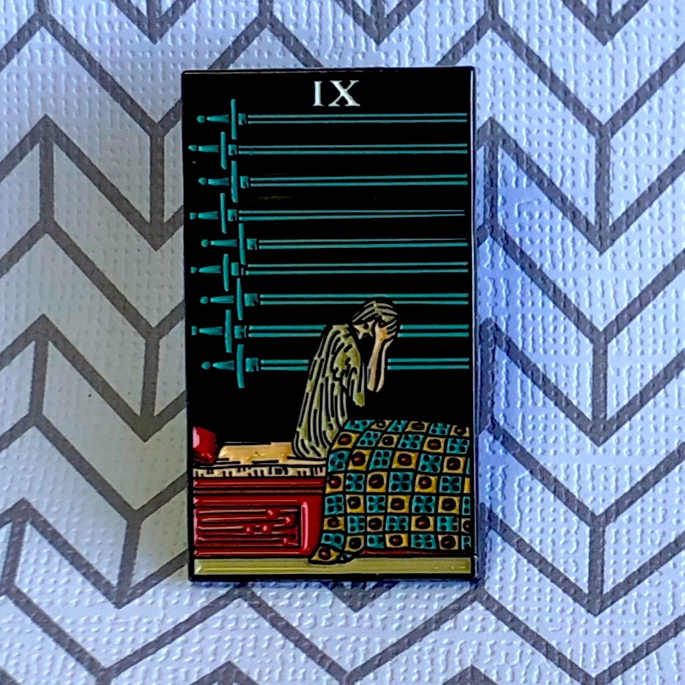 Tarot Nine of Swords Enamel Pin